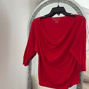Rachel Vibrant Red Cowl Neck Blouse